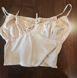 Tan cropped shirt